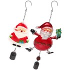 2pcs Vintage Christmas Colored Wind Chime Iron and Glass Hanging Pendants