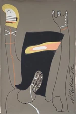 Mihail Chemiakin Signed Figurative Oil Painting on Canvas American Art