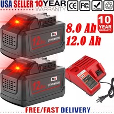 US 12.0Ah For Milwaukee For M18 Battery Extended Lithium 18V 48-11-1880 Charger