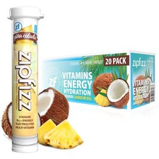 Zipfizz Daily Energy Drink Powder, Pina Colada, 20 Pack 3in1 Sustained Ener...