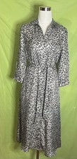J Mclaughlin Size X-Small Dress Leopard Print Silk Blend Shirtdress Pockets Belt