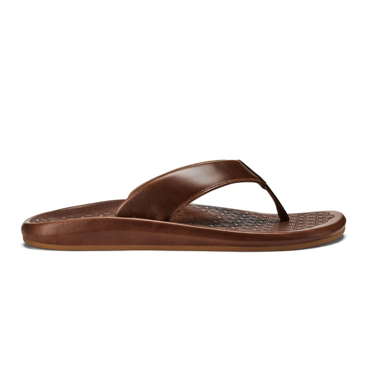 OluKai Men's Ilikai Leather Flip Toffee/Toffee - 10492-3333, Toffee/Toffee