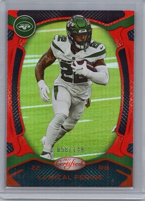 2021 PANINI CERTIFIED RED LAMINATED FOOTBALL #12 LA'MICAL PERINE /149