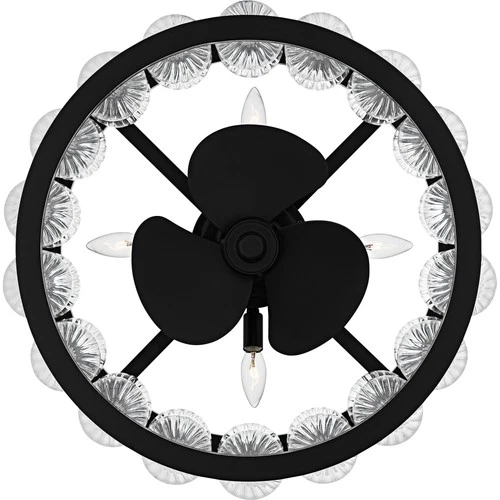 Quoizel TRK3123 Terrarock 12" 3 Blade Indoor Ceiling Fandelier - Black - Picture 6 of 12