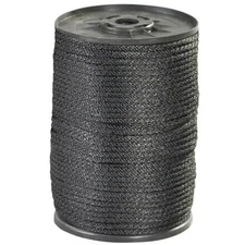 Black Solid Braided Nylon Rope - 1/4" x 500' x 1,150 lb, Single Roll