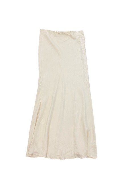 ONE Mile Cream silky Slip Midi Skirt Size XL/au14 Minimalist Preppy Casual Chic