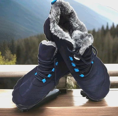 Herrenschuhe Gr.45 Winterschuhe Saguaro Barfuß Fitnessschuhe Dunkelblau Warm Neu