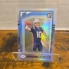 2024 Donruss Optic Drake Maye Silver Holo Prism Rated Rookie Card.