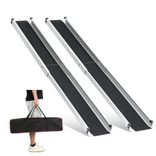 2PCS 6FT Telescopic Wheelchair Ramps, Portable Adjustable Mobility Scooter Ramps