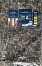 Image of Dunelm Luxury Everson Boucle Monochrome Dark Grey Eyelet Curtains  66"x54" Pair