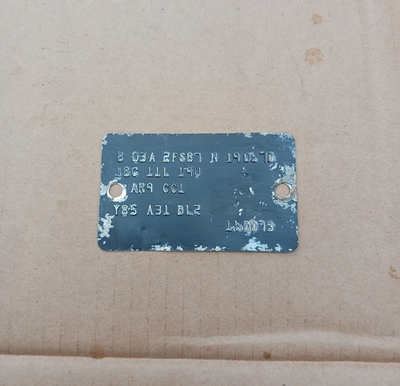 1981 Pontiac Firebird Trans Am Cowl Panel Body RPO Trim Tag Code