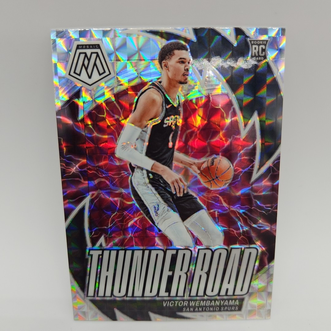 2023-24 Mosaic #8 Victor Wembanyama Thunder Road Silver Mosaic Rookie