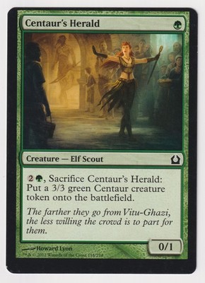 Miscut Centaur's Herald MP Return to Ravnica MTG Magic Factory Error Misprint!