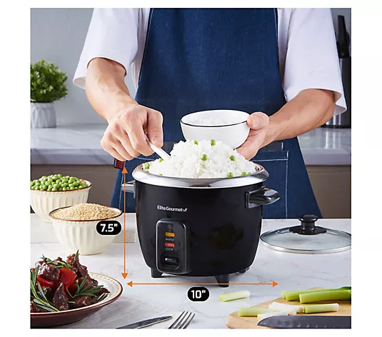 Elite Gourmet 6 cup Rice Cooker with Stainles