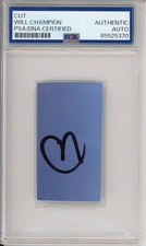 Will Champion Coldplay SIGNED Cut Signature PSA DNA COA Authentic Autographed