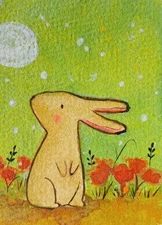 ACEO Original Mixed Media Art Flower