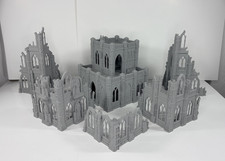 Warhammer 40K Gothic Ruins Terrain Scenery x6 Lot Unpainted, Multi-Level, Walls