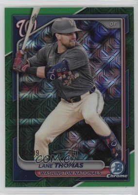 2024 Bowman Chrome Mega Box Green Mojo Refractor 152/99 Lane Thomas #75 11gl