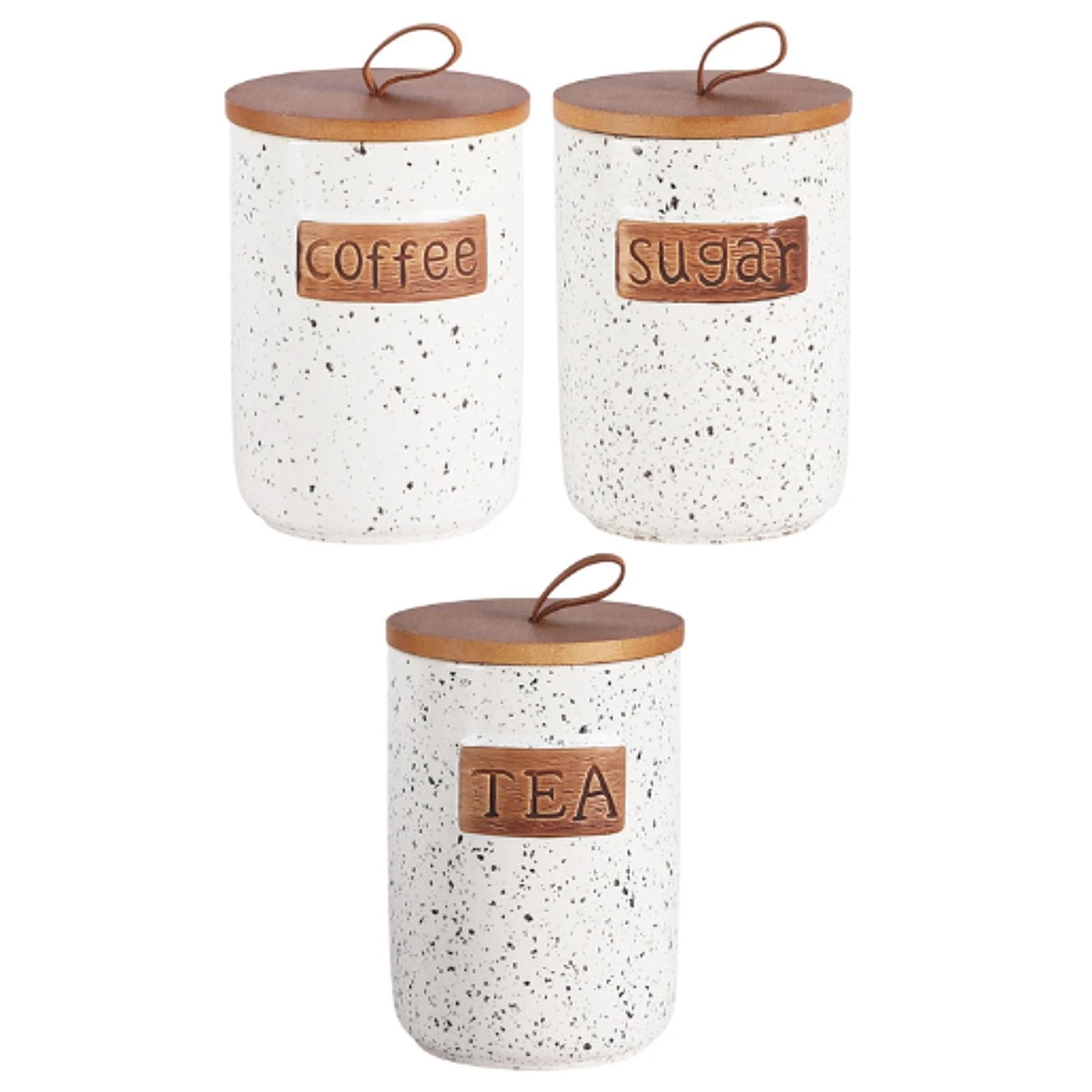 Ceramic Canister Food Storage Jar with Wooden Lid