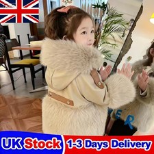 2025 Kids Faux Fur Baby Thick Parka Girls Warm Hooded Coat Jacket Coat Outerwear