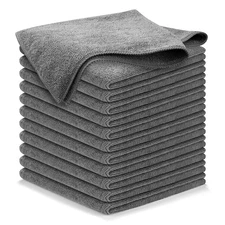 USANOOKS Microfiber Cleaning Cloth Grey - 12 Pcs 12.5x12.5 - High
