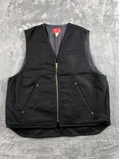 Wild Ass Vest Mens Medium Black Canvas Lined Baileys Full Zip Workwear 