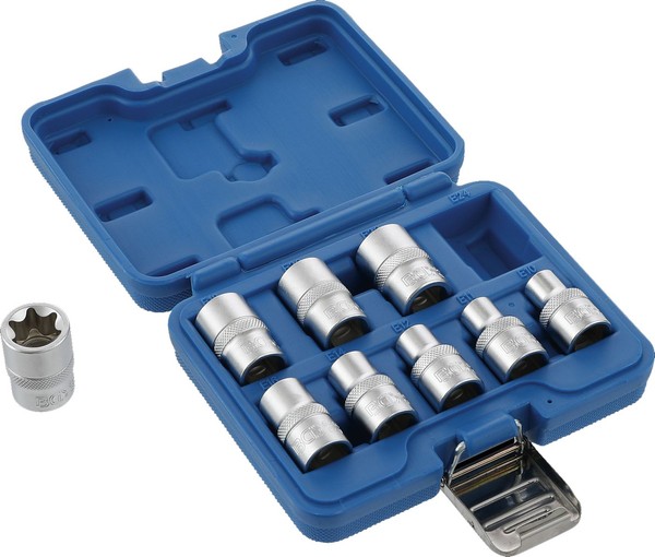 BGS Torx NüSse 1/2 Zoll SteckschlüSsel Nuss Satz 9 Teile StecknüSse E10 - E24-image