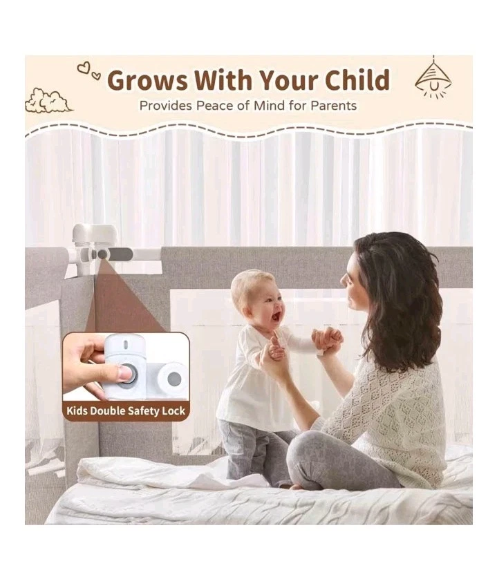 PurePapoose 3 предмета полуторный размер поручень для кровати для малышей ясельного возраста - высота Adj. Защита рельсов - Изображение 4 из 4