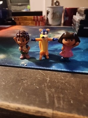2004 Diego 2007 Swiper 2009 Dora Mattel Viacom Dora the Explorer 3 Figure Lot