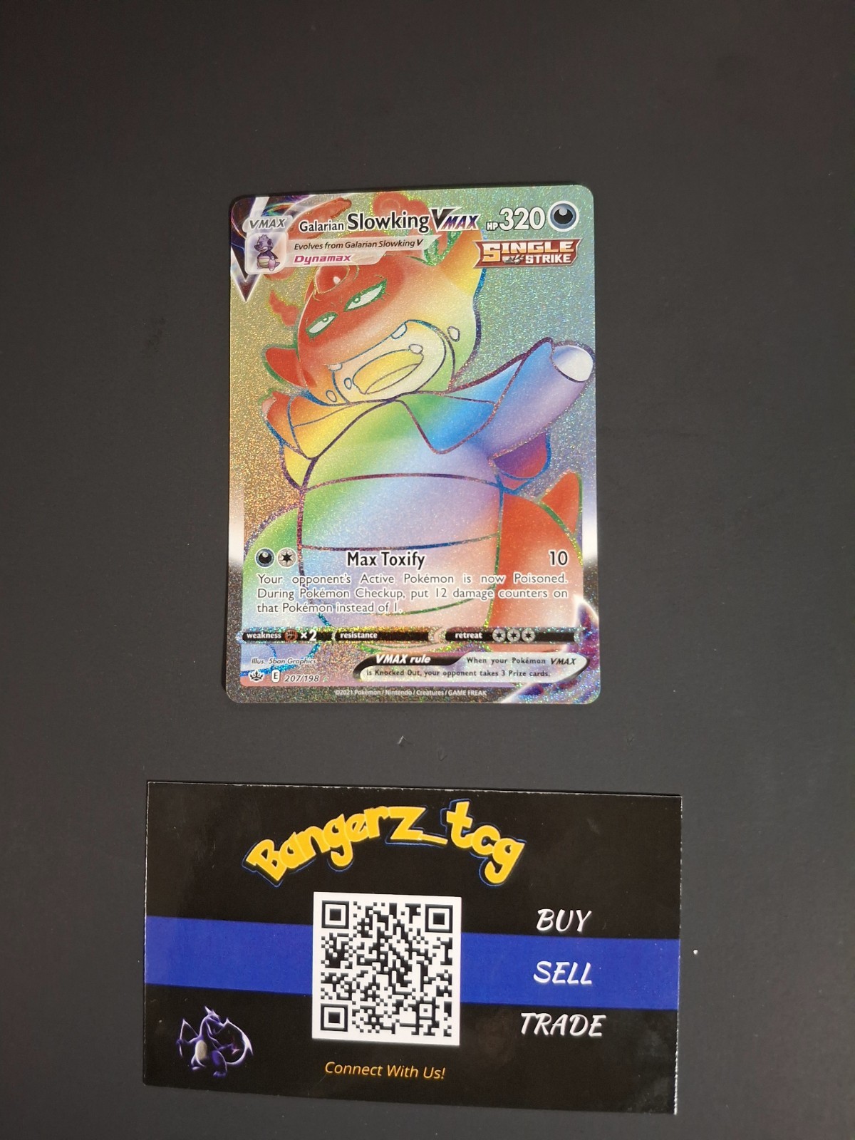 Pokemon TCG Galarian Slowking VMAX Chilling Reign 207/198 Secret Rare Holo (JL)
