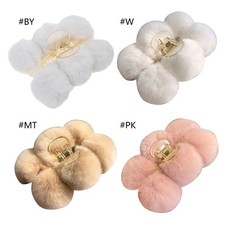 Plush Hair Claw Women Hair Clip Cute Furry Balls Claw Clip Claw Headwear