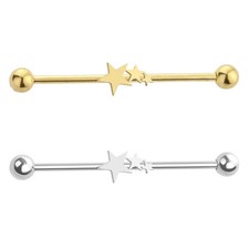 Triple Star Industrial Barbell 14G 316L Surgical Steel