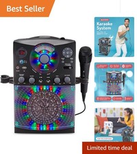 Ultimate Karaoke Machine for Parties - Bluetooth, USB  LED Lights Included