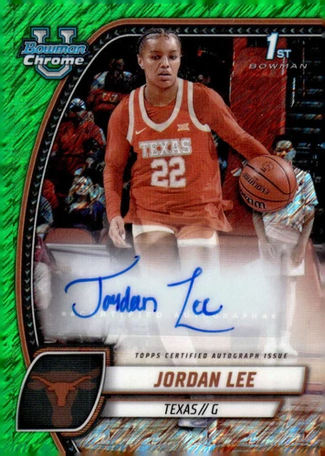 JORDAN LEE RC AUTO 2024-25 Bowman U Chrome Autograph Shimmer Green Ref ID:132948