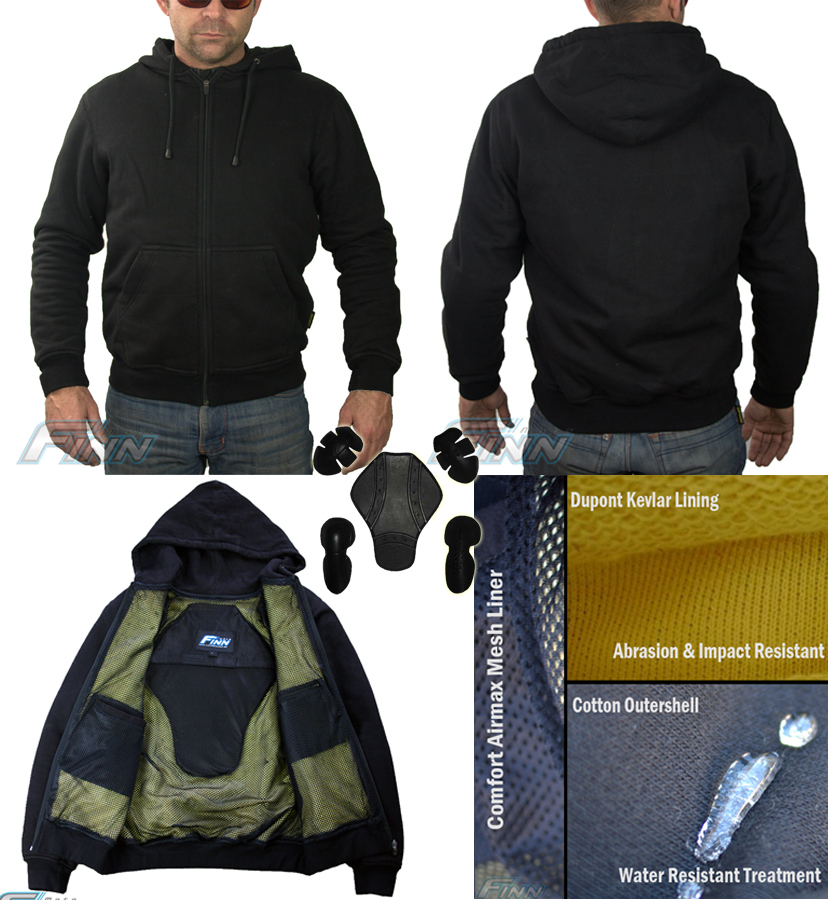 Mens Motorcycle Jacket CE Armour Lined with Knitted Dupont™ Kevlar