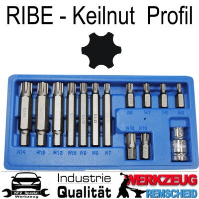 Ribe Steckschlüssel Satz M6 - M14 Bit Schrauben Dreher Kfz Steck Nuss Werkzeug