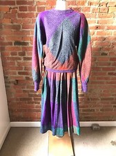 Vintage Missoni Orange Label Skirt Suit Sweater Set Batwing Mohair Graphic 44