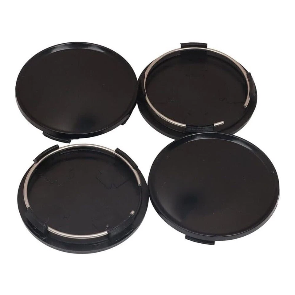 4X Silver Black Car Universal 63mm Dia w/Clip Wheel Tyre Center Hub Caps Cover - Imagem 3 de 4