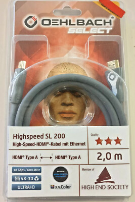 Oehlbach! Highspeed SL 200 2,0m (33003) HDMI/HDMI High Speed HDMI Kabel##