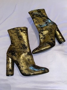 gold metallic booties