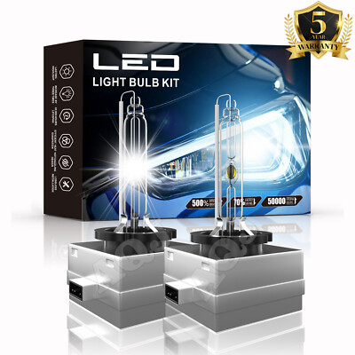 D1S D1R LED Headlight Bulbs 6000K cool White HID Xenon Conversion Kit 2PCS