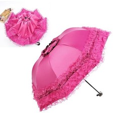 Lolita Lace Sun Umbrella Gothic Women's Parasol Portable Sunshade  Female