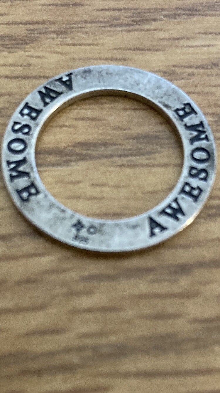 AWESOME Charm Round Circle Affirmation Charm Pend… - image 4