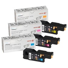 Xerox Phaser 6010 106R01627,106R01628,106R01629 Standard Yield Toner Set CMY 