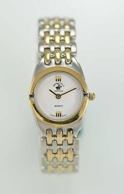 Beverly Hills Polo Club Damen Uhr Edelstahl Silber Gold 30 m Quarz Weiß