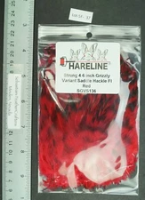 Hareline 4"to 6" Red Grizzly Variant Saddle Hackle Pack  Lot-SF-37