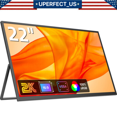 22.0'' 1400P Gaming Monitor PC Screen 100%sRGB FHD For DSLR Raspberry Pi PS5 4 3