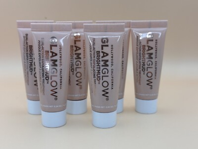 6x Glamglow Glam Glow Bright Mud Exfoliation Treatment Mask MINI .24oz, 7g NWOB