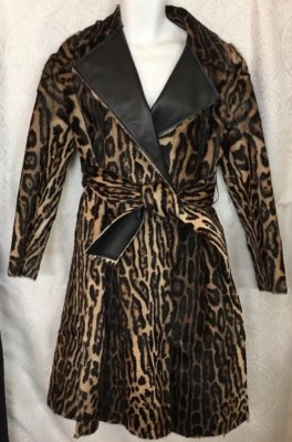 Tom Ford Goat Fur Coat Black Cheetah Print Lambskin Lined NWT $12500 SIZE 36