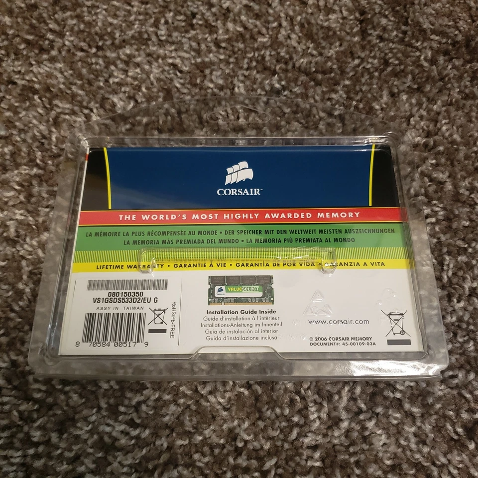 Corsair Memory 1GB DDR2 SDRAM PC2-4200 533MHz RAM | Notebook Memory  - Image 4 of 4